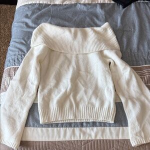 SHEIN Off-Shoulder Cream Sweater